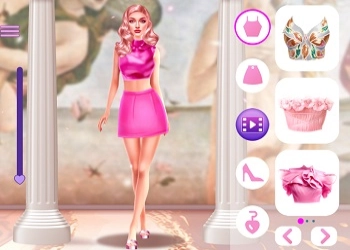 Barbiecore estetika snímek obrazovky hry