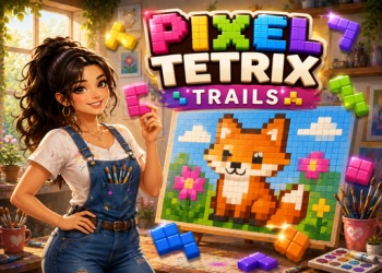 Pixel Tetrix Trails snímek obrazovky hry