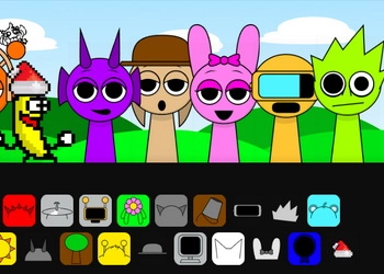 Sprunki Love 版:Pinki Orange 游戏截图